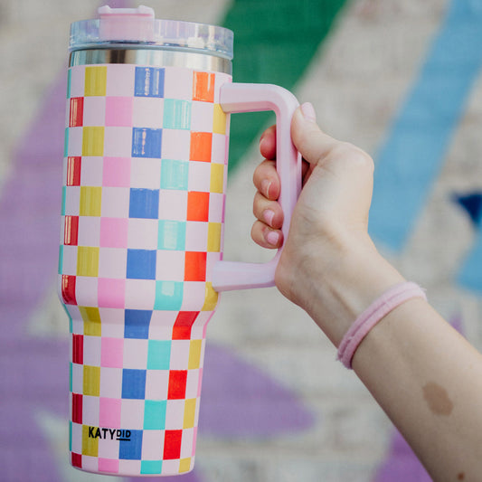 SALE! Multicolored Checkered Tumbler