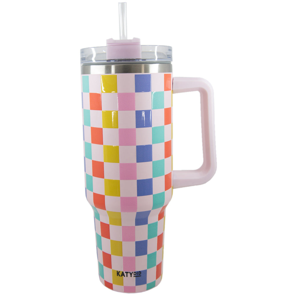 SALE! Multicolored Checkered Tumbler