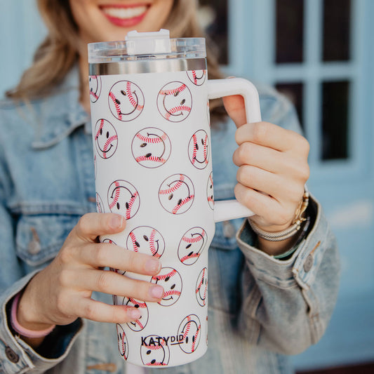 SALE! Baseball Happy Face Tumbler