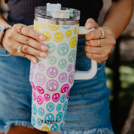 SALE! Pastel Happy Face Tumbler